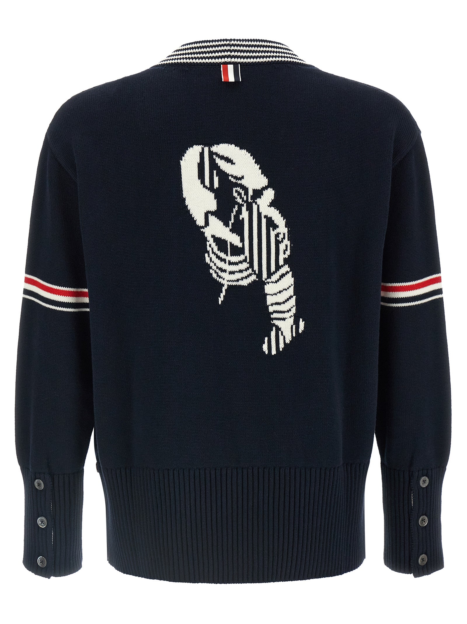 Thom Browne Blauer Baumwollcardigan