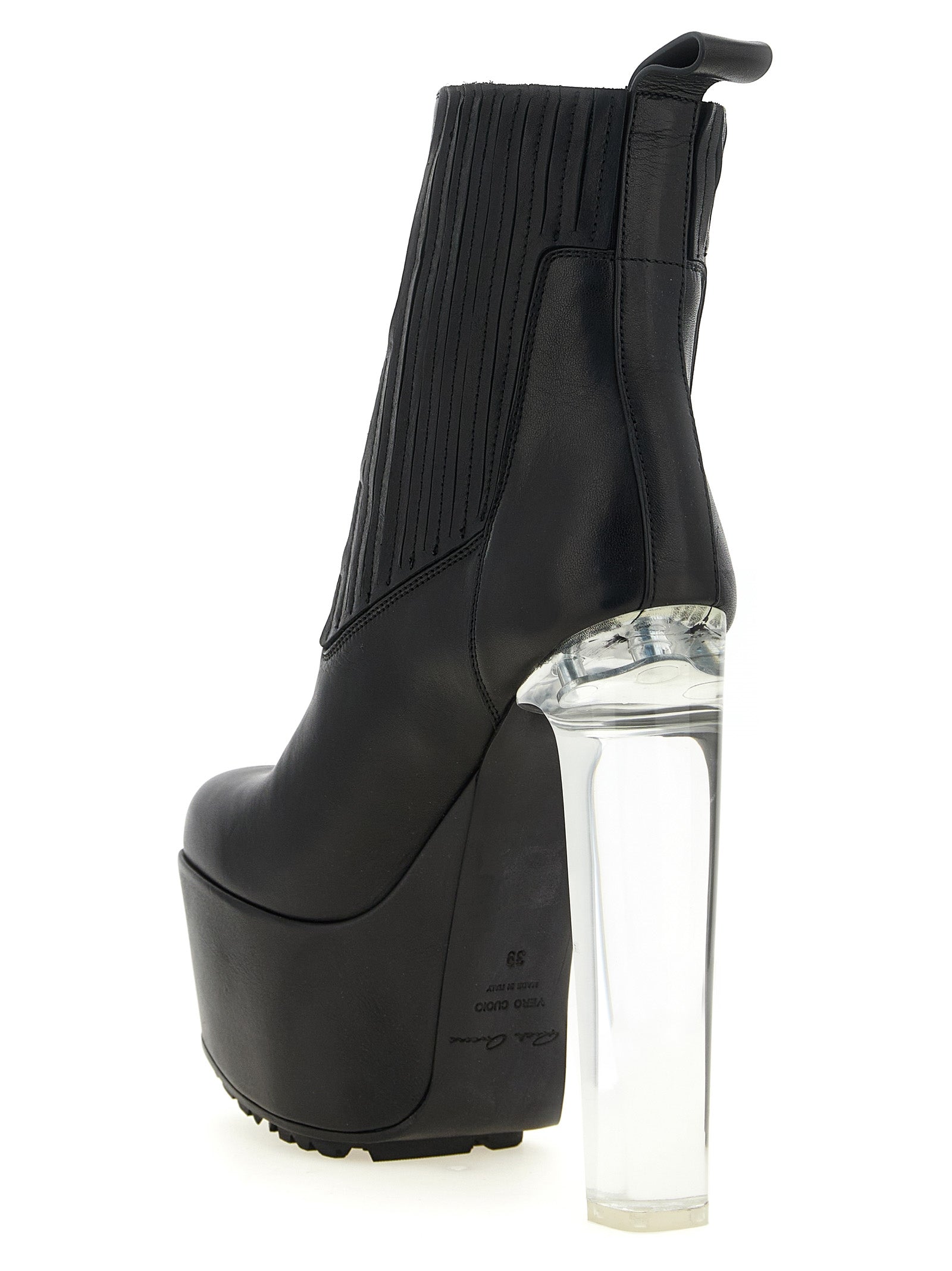 Rick Owens Schwarze Stiefeletten aus Kalbsleder