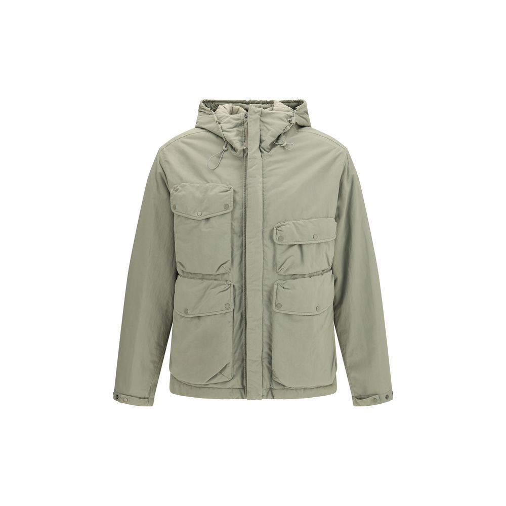 C.P. Company Graue Polyamid-Jacke in voller Länge