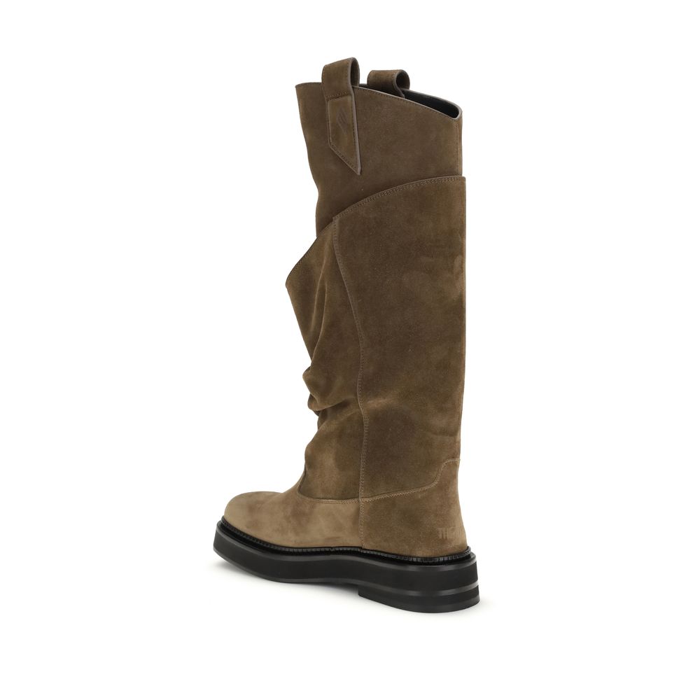 The Attico Braune Kalbsleder Bos Taurus Schnürstiefel