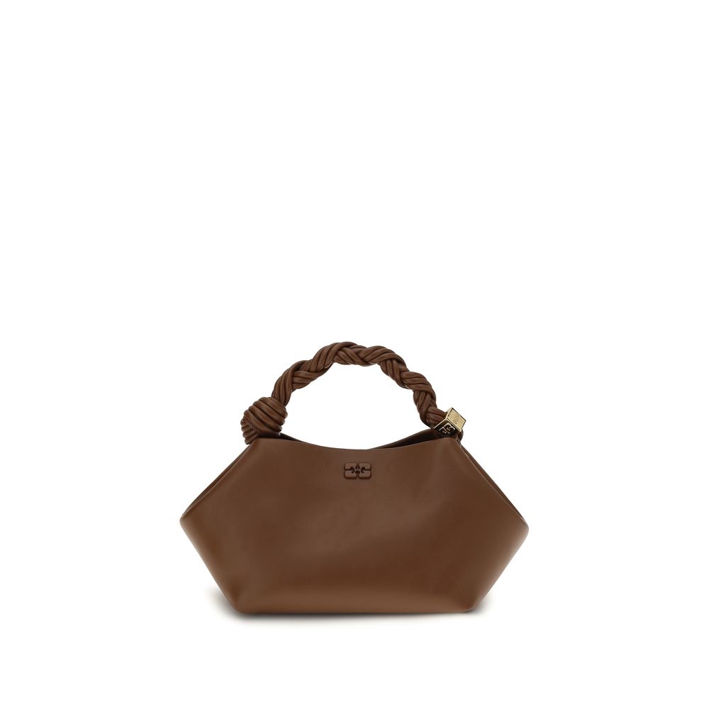 Ganni Braune Schultertasche aus recyceltem Leder