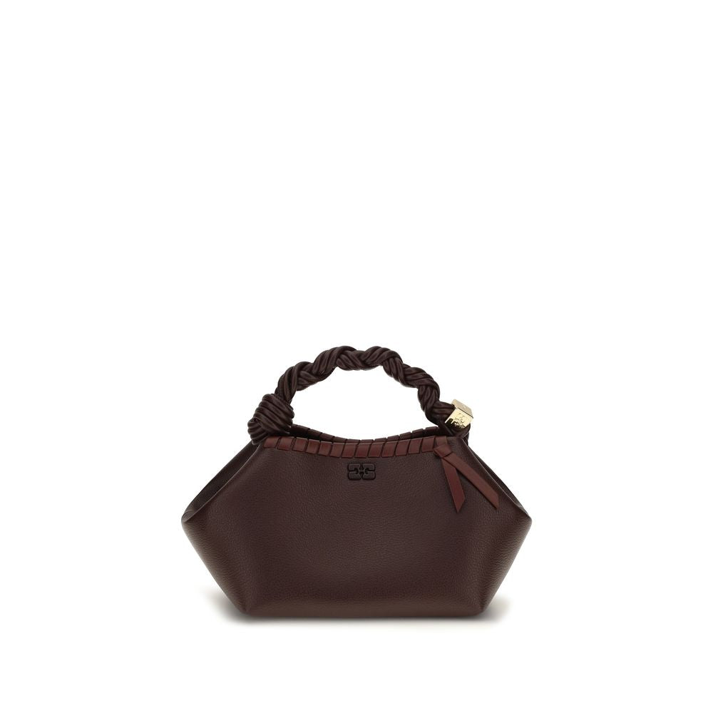 Ganni Braune Schultertasche aus recyceltem Leder