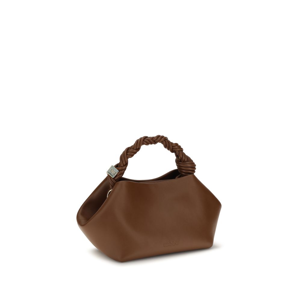 Ganni Braune Schultertasche aus recyceltem Leder
