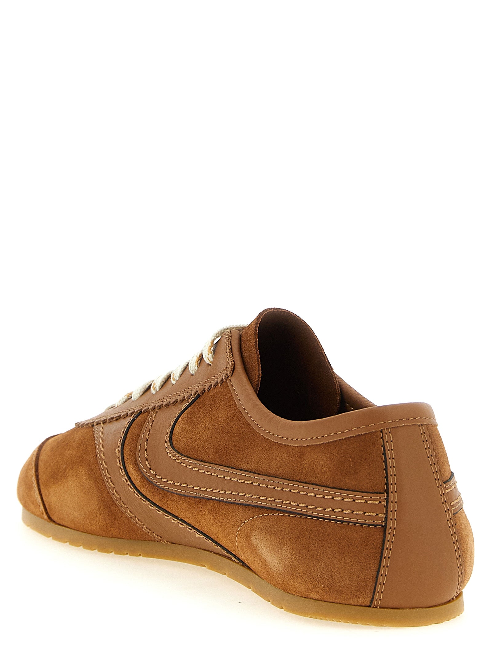 Dries Van Noten Beige Kalbsleder Low-Top-Sneaker