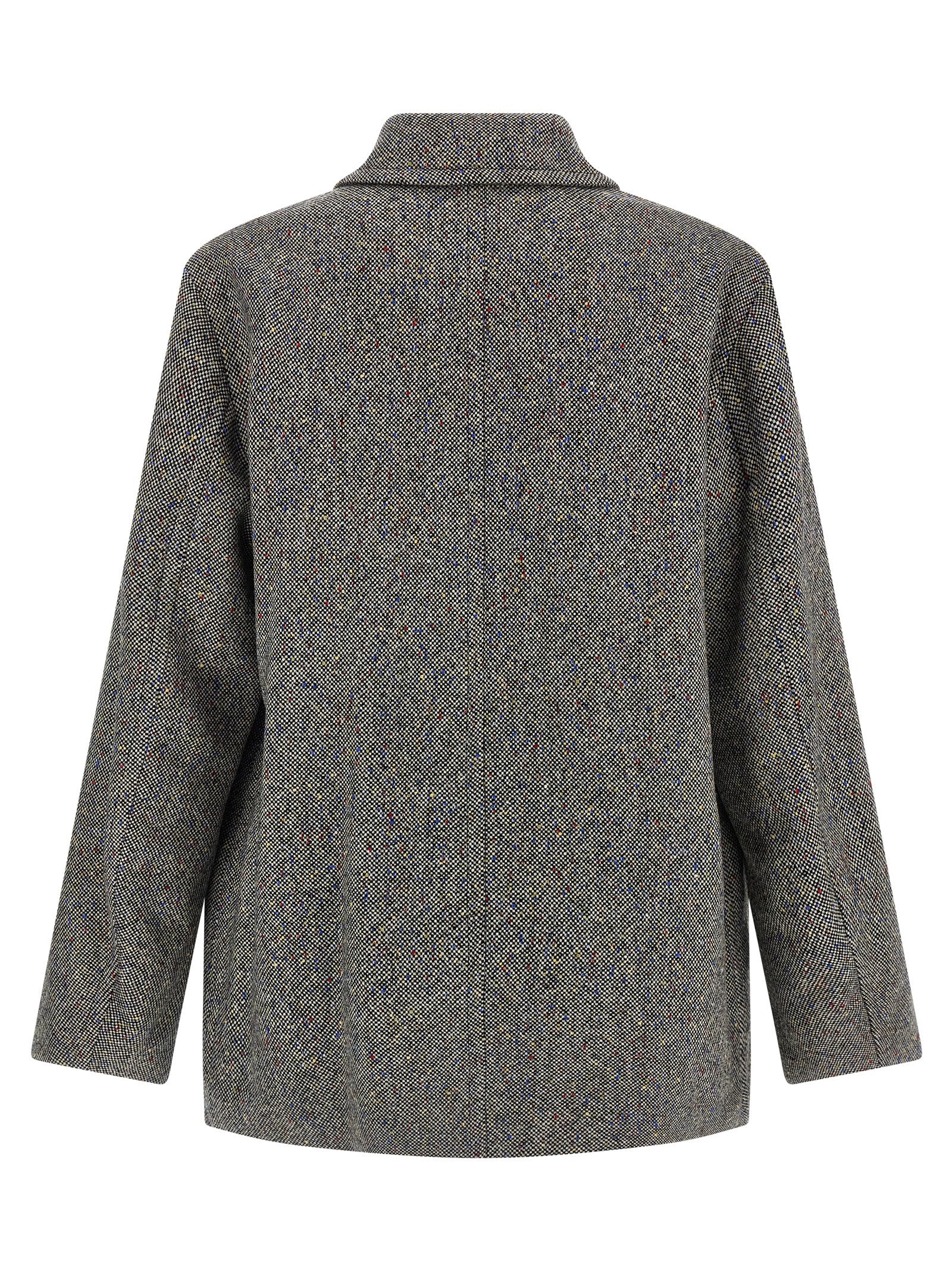Dries Van Noten Grauer Wollmantel