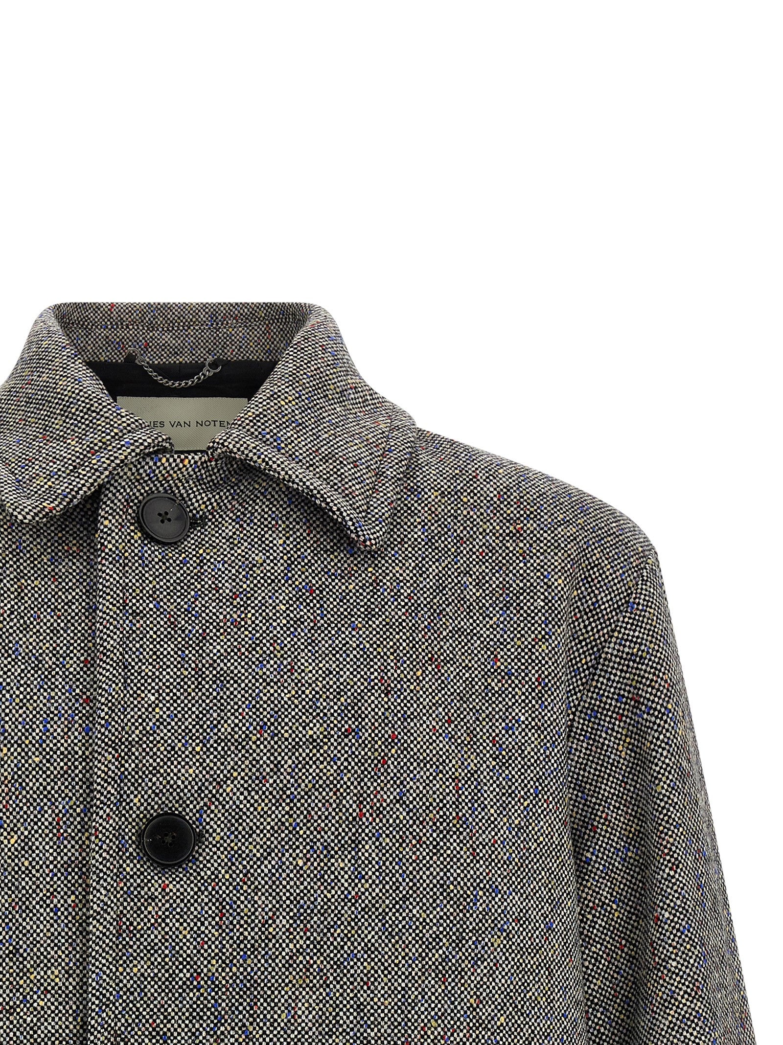 Dries Van Noten Grauer Wollmantel