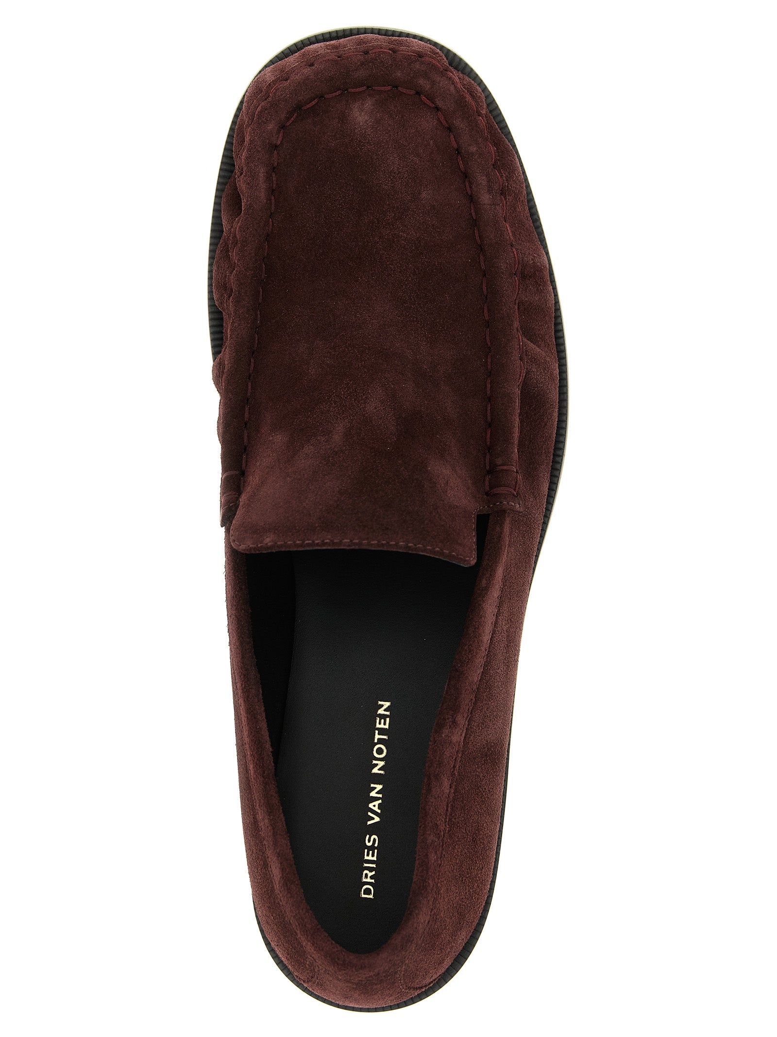 Dries Van Noten Bordeaux Kalbsleder Loafer