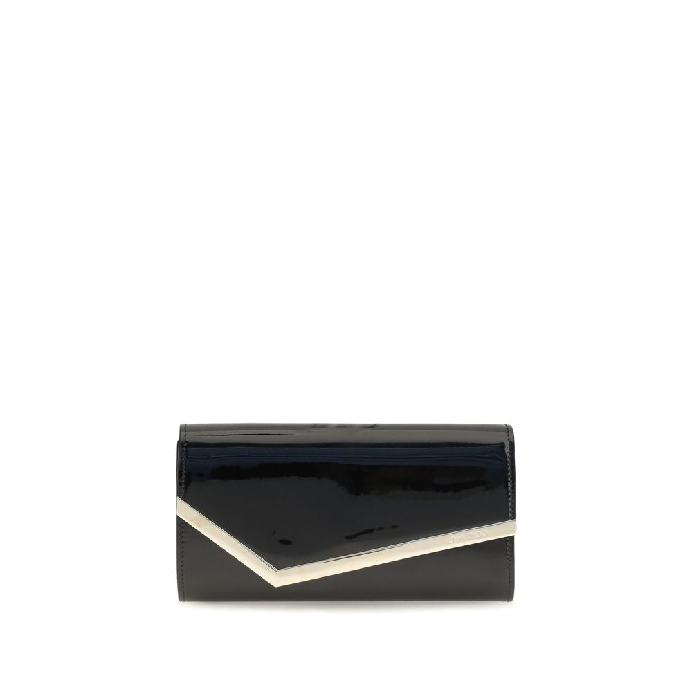 Jimmy Choo Schwarzes Kalbsleder Bos Taurus Portemonnaie