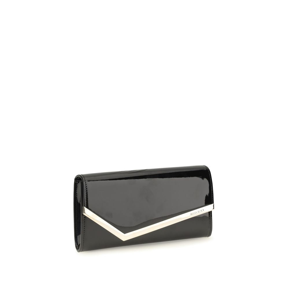 Jimmy Choo Schwarzes Kalbsleder Bos Taurus Portemonnaie