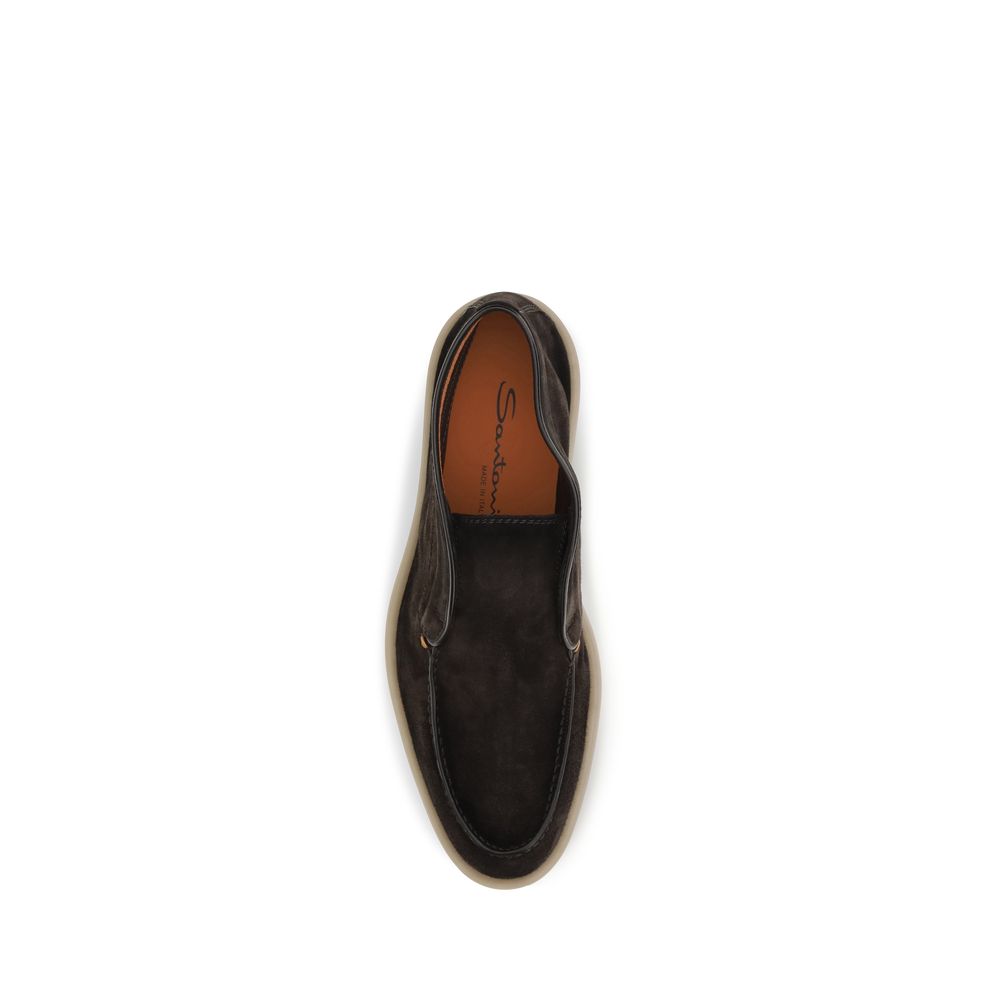 Santoni Braune Mokassins aus Wildleder