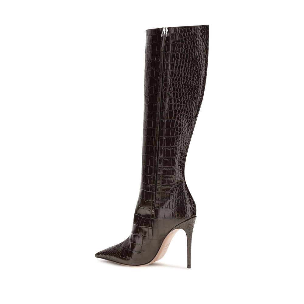 Paris Texas Braune Kalbsleder Bos Taurus High Heel Stiefel