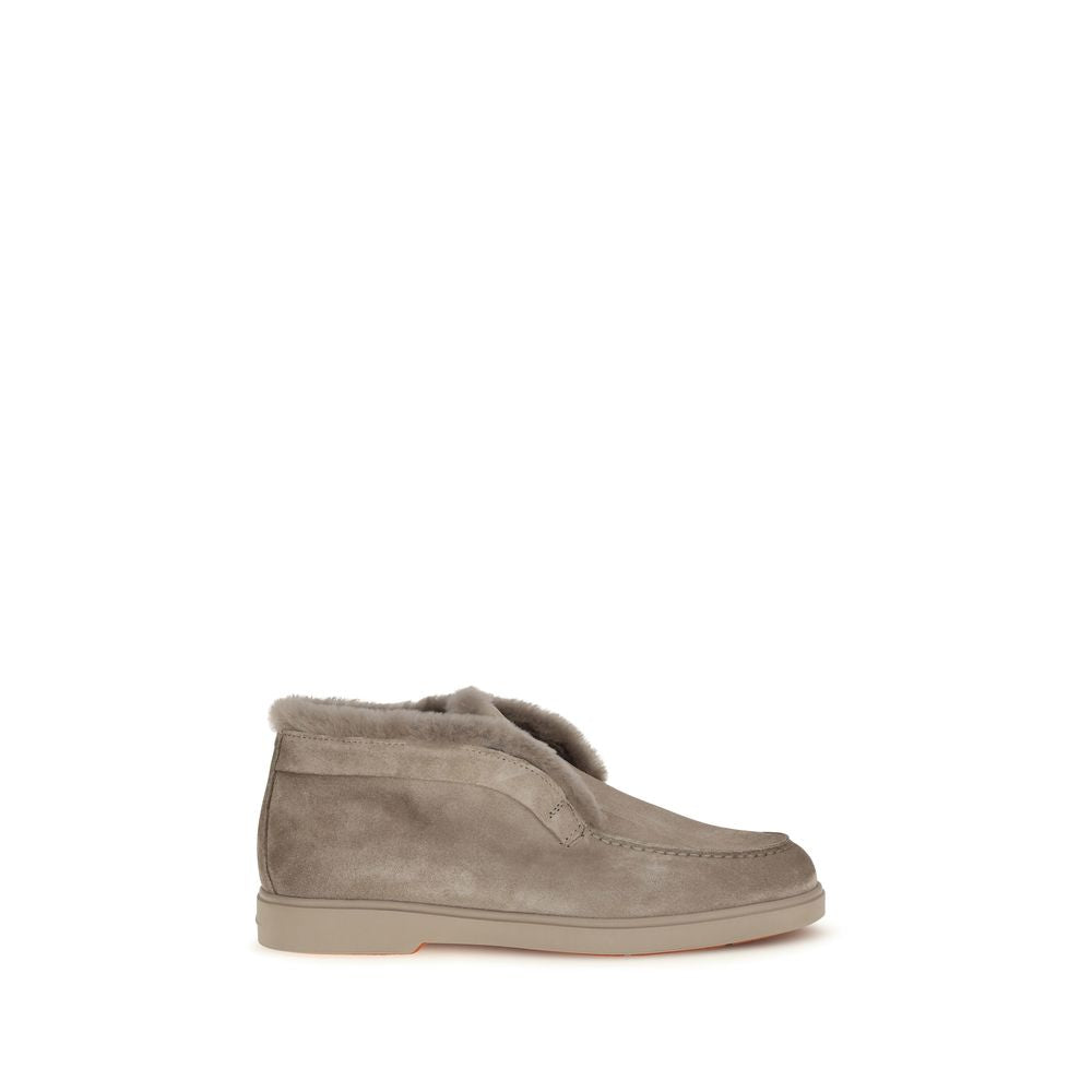 Santoni Beige Stiefeletten aus Kunstpelz