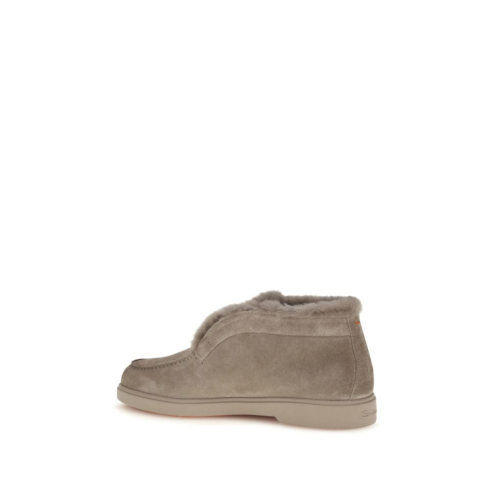 Santoni Beige Stiefeletten aus Kunstpelz