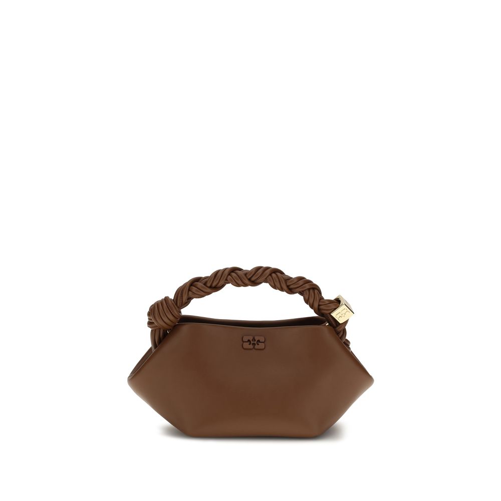 Ganni Braune Schultertasche aus recyceltem Leder