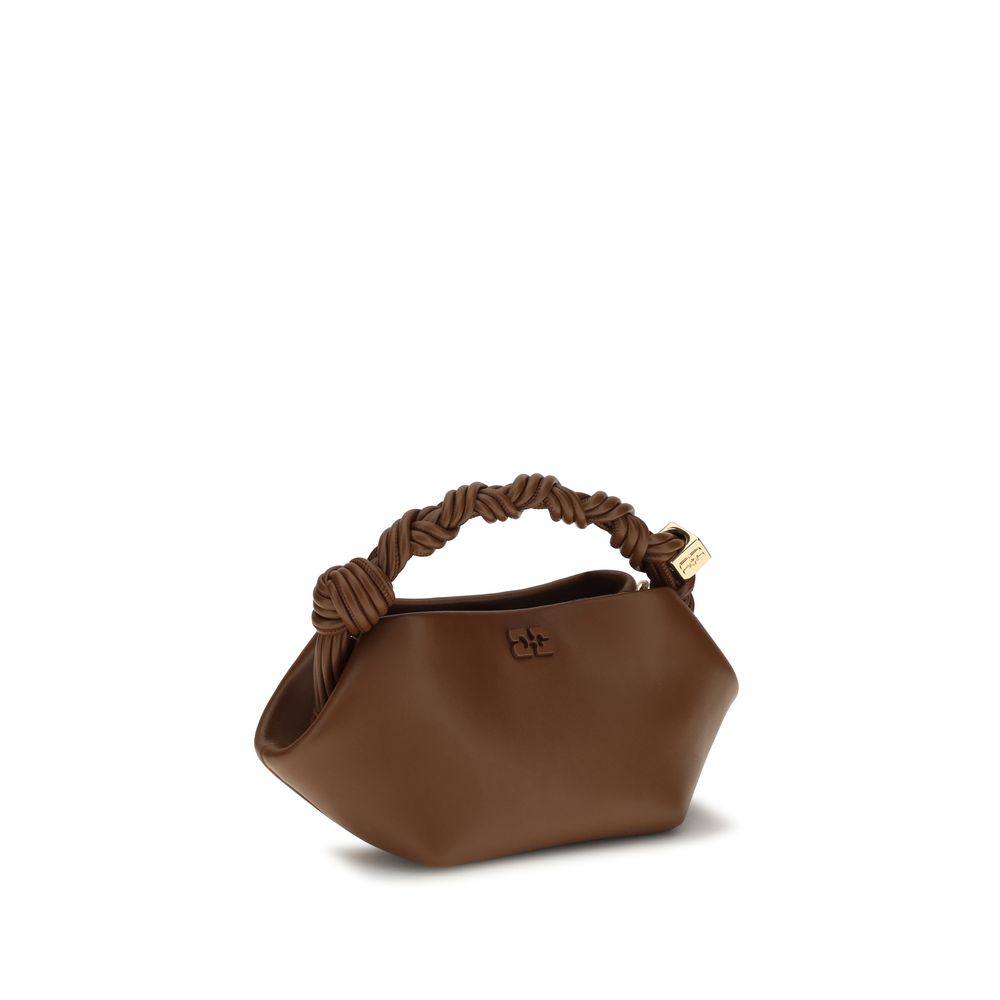 Ganni Braune Schultertasche aus recyceltem Leder