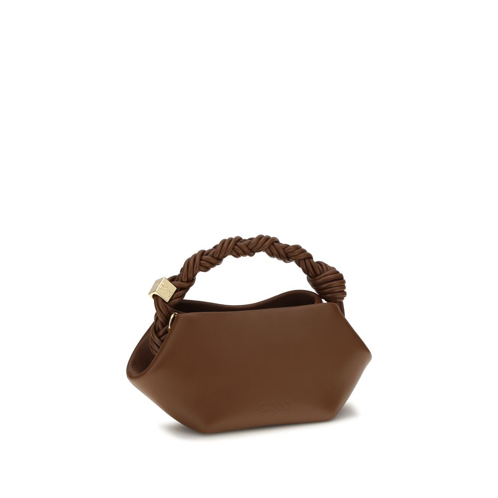 Ganni Braune Schultertasche aus recyceltem Leder