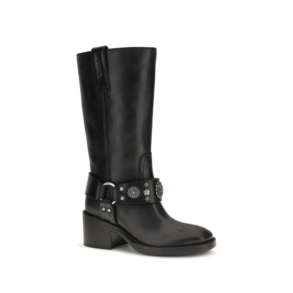 Chloé Schwarze Bos Taurus Kalbsleder Chelsea Boots