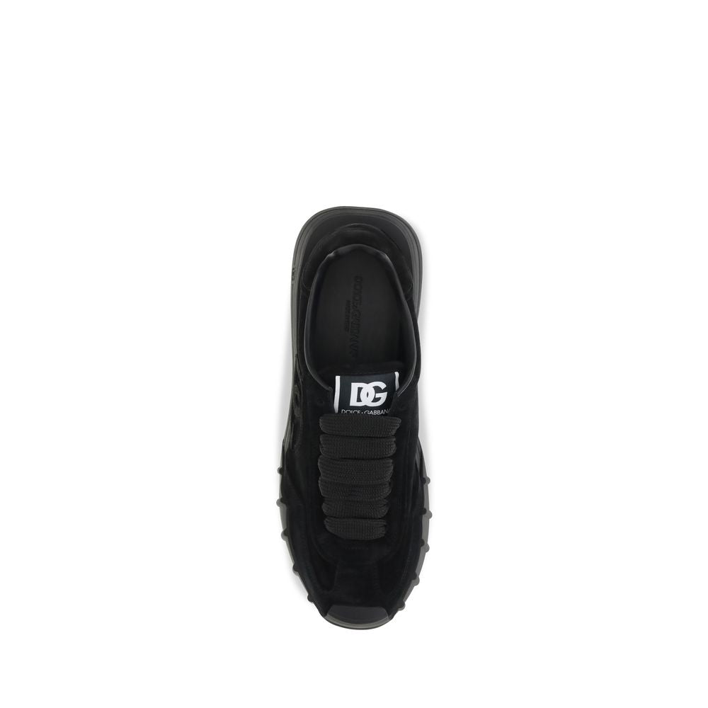 Dolce & Gabbana Schwarze Bos Taurus Kalbsleder Sneaker