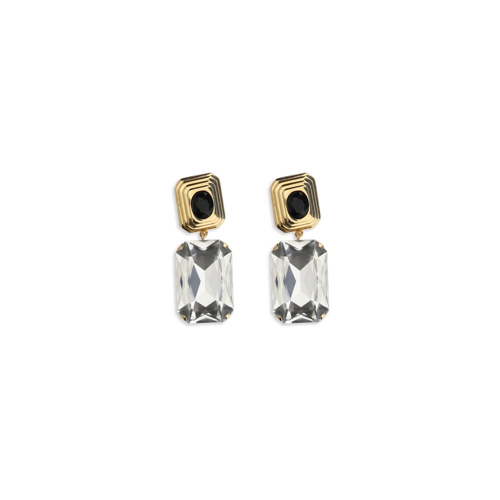 Alessandra Rich Ohrringe aus Glas und Gold