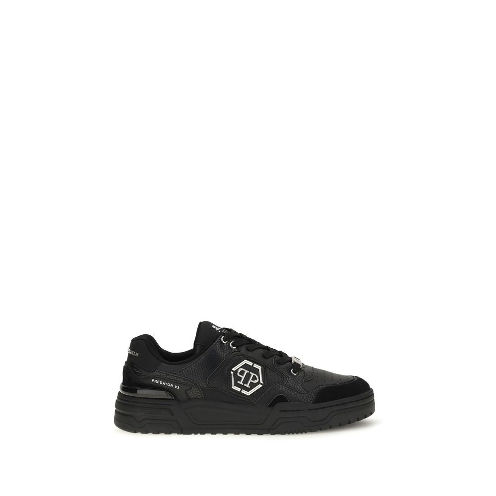 Philipp Plein Schwarze Low-Top-Sneaker aus Polyester