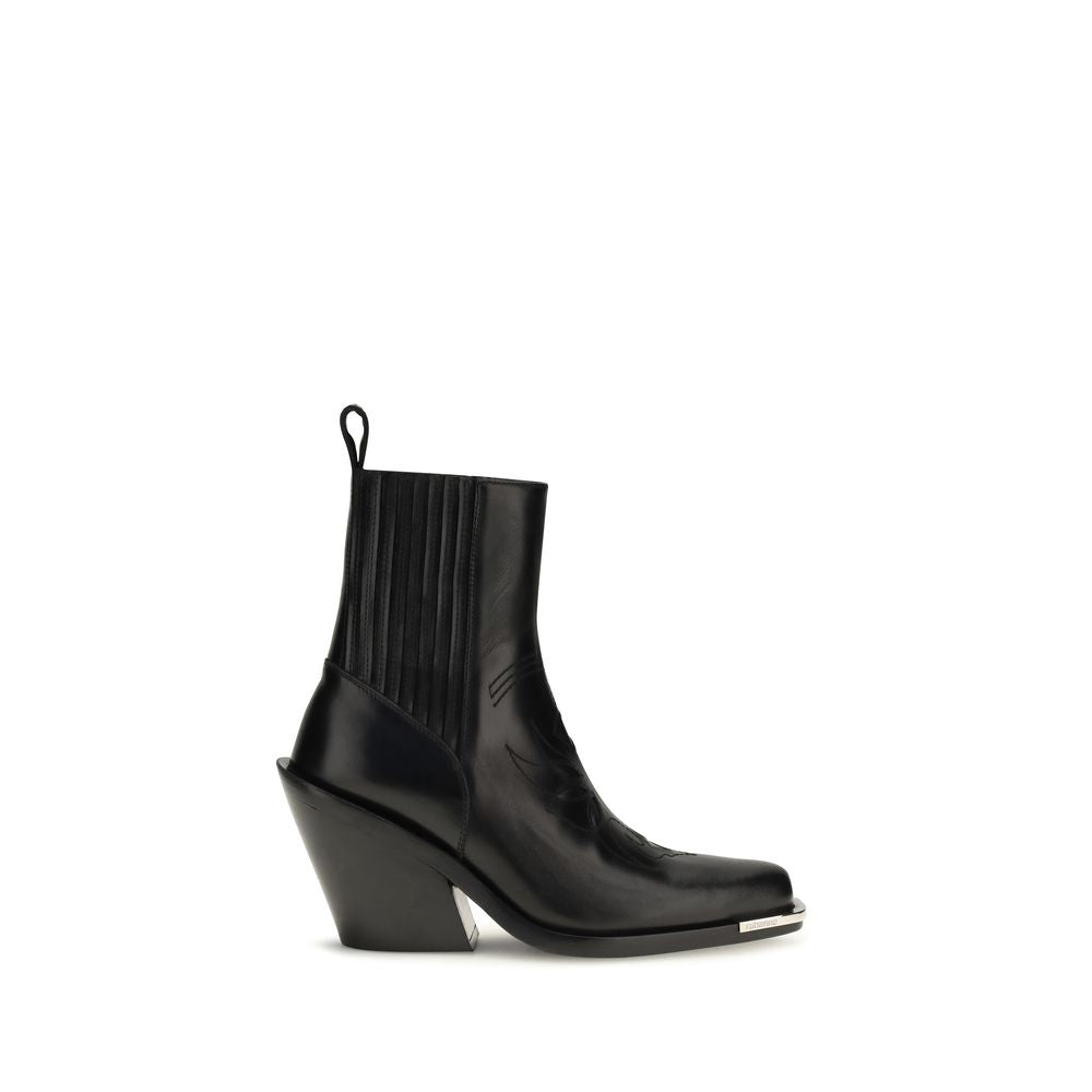 Rabanne Schwarze Ankle Boots aus Kalbsleder Bos Taurus