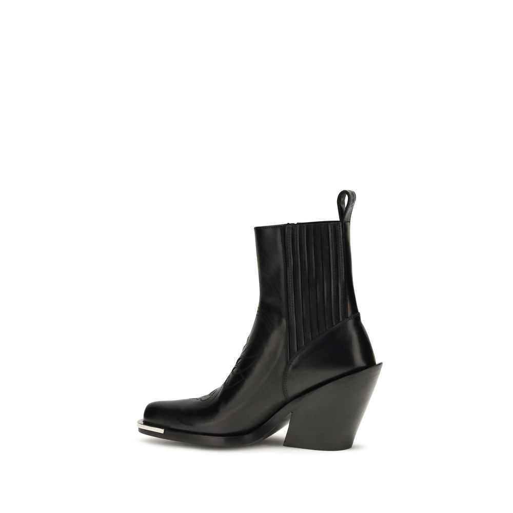 Rabanne Schwarze Ankle Boots aus Kalbsleder Bos Taurus