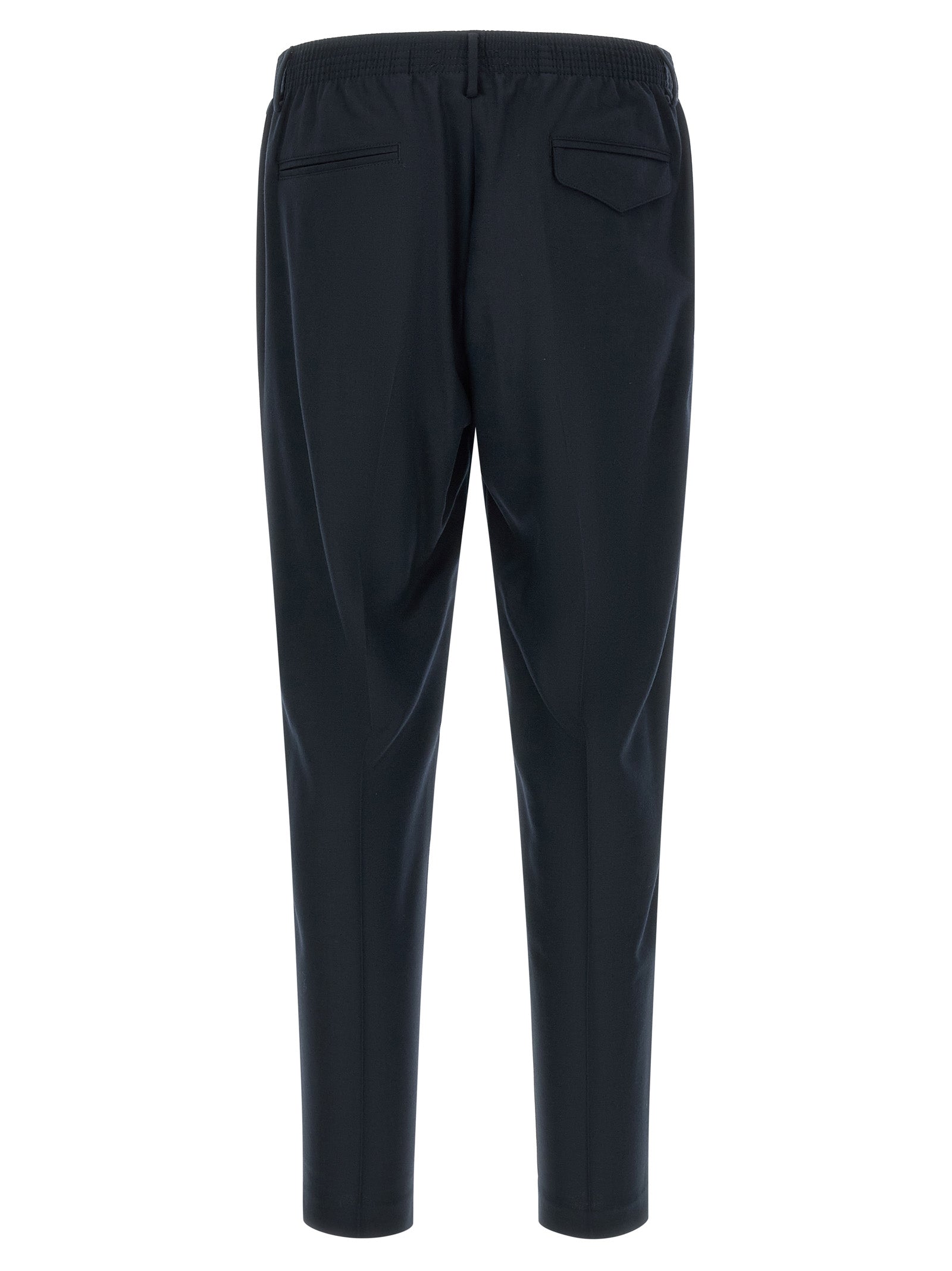 CELLAR DOOR Blaue Cropped Hose aus reiner Schurwolle
