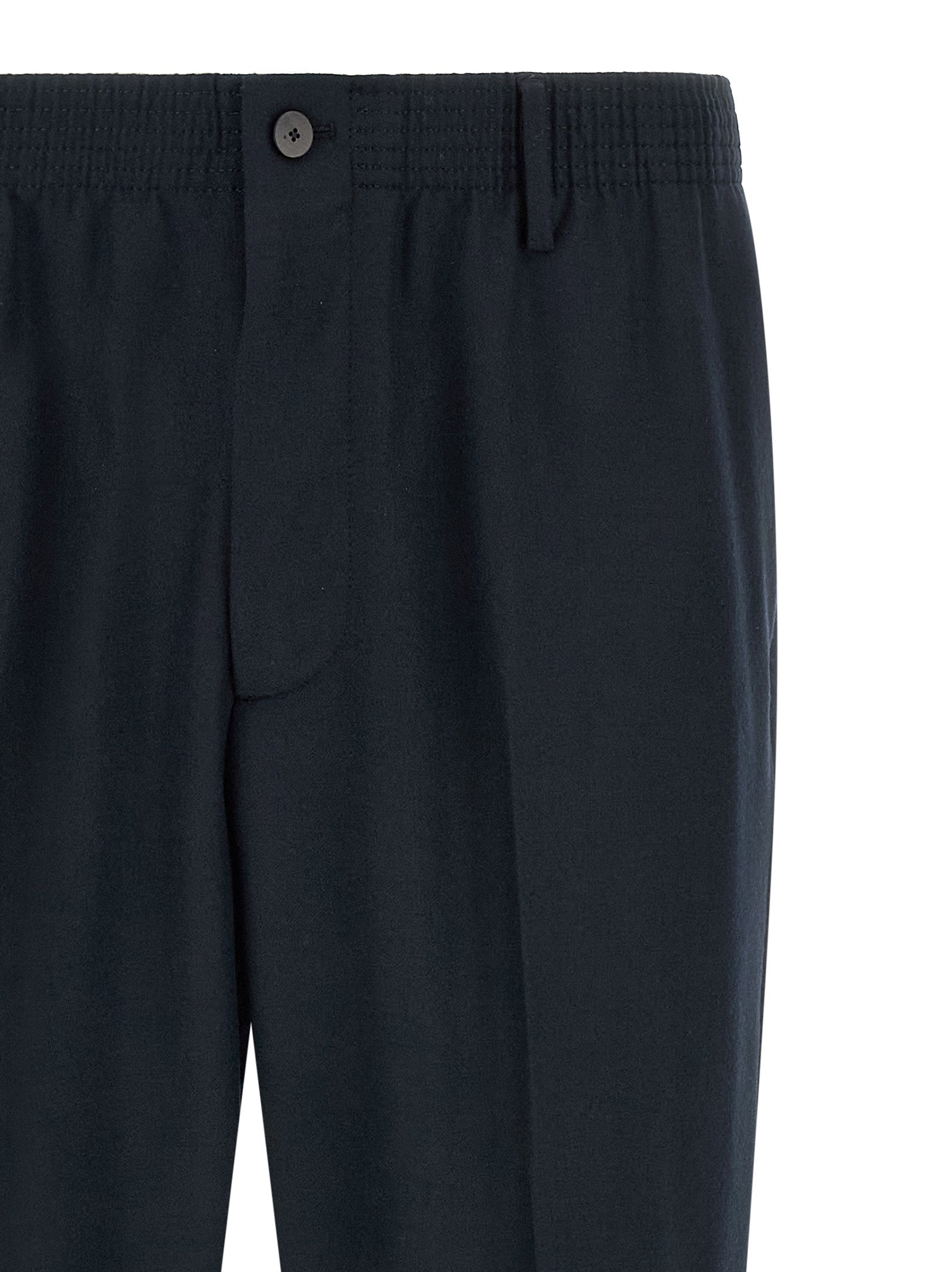 CELLAR DOOR Blaue Cropped Hose aus reiner Schurwolle