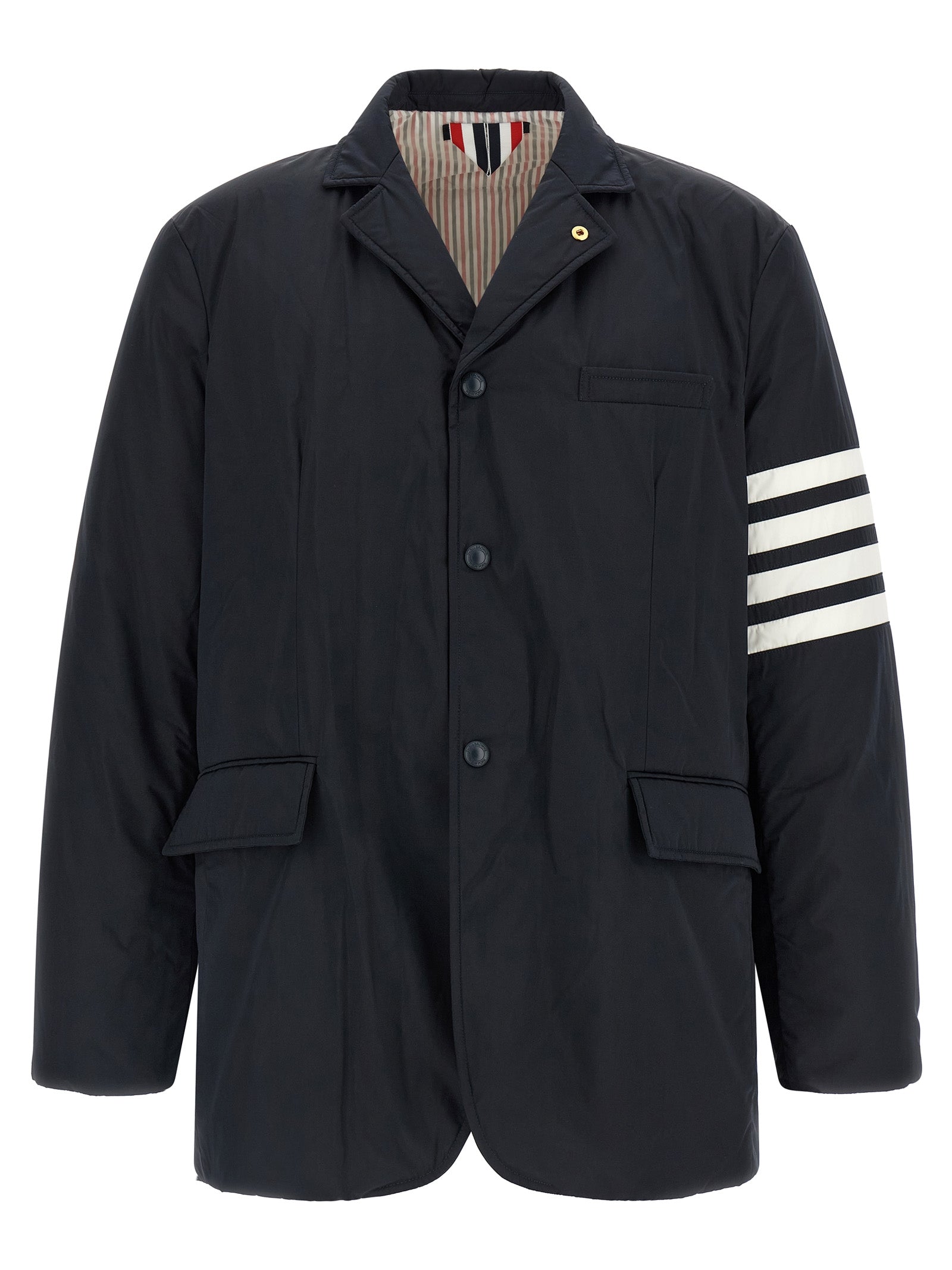 Thom Browne Blaue Bikerjacke aus Polyester