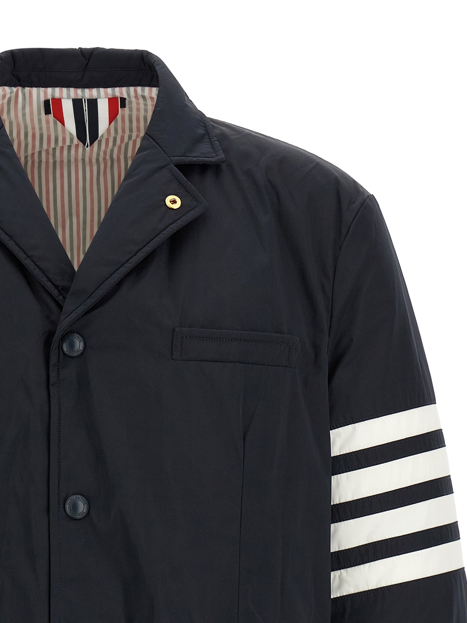Thom Browne Blaue Bikerjacke aus Polyester