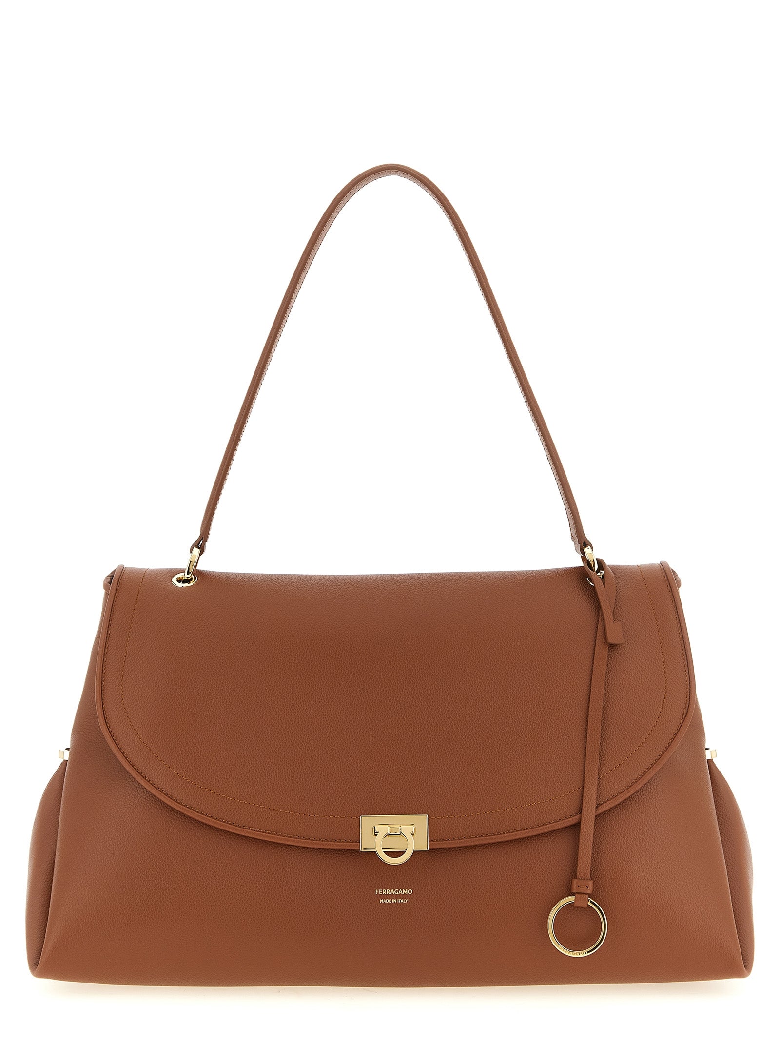 Ferragamo Braunes Kalbsleder Damen Crossbody Tasche
