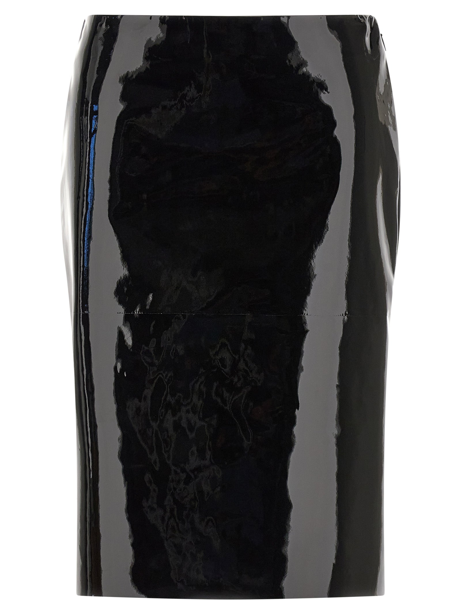 Ferragamo Schwarzer Midi-Rock aus Lammleder
