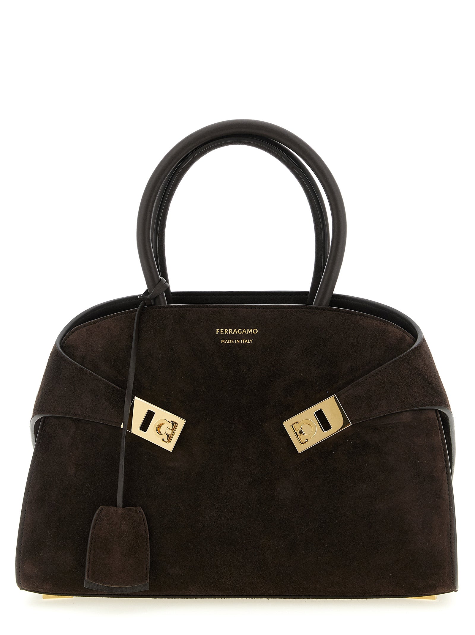 Ferragamo Braune Ziegenleder-Handtasche