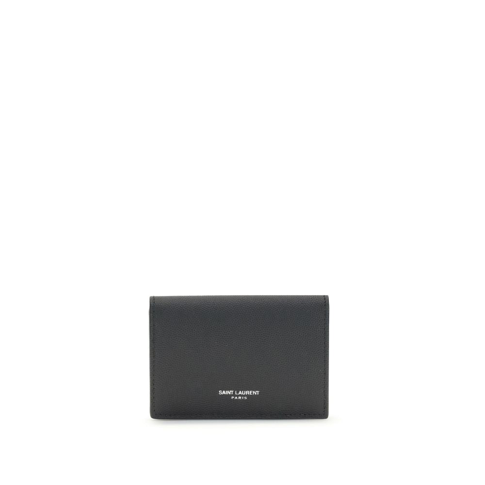 Saint Laurent Schwarzes Kalbsleder Bos Taurus Portemonnaie
