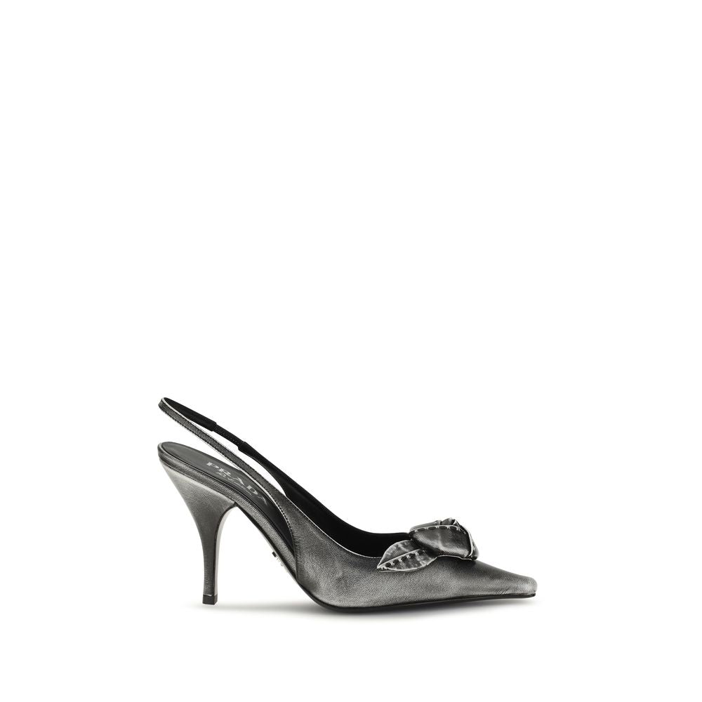Prada Graue Ziegenleder-Pumps mit hohem Absatz