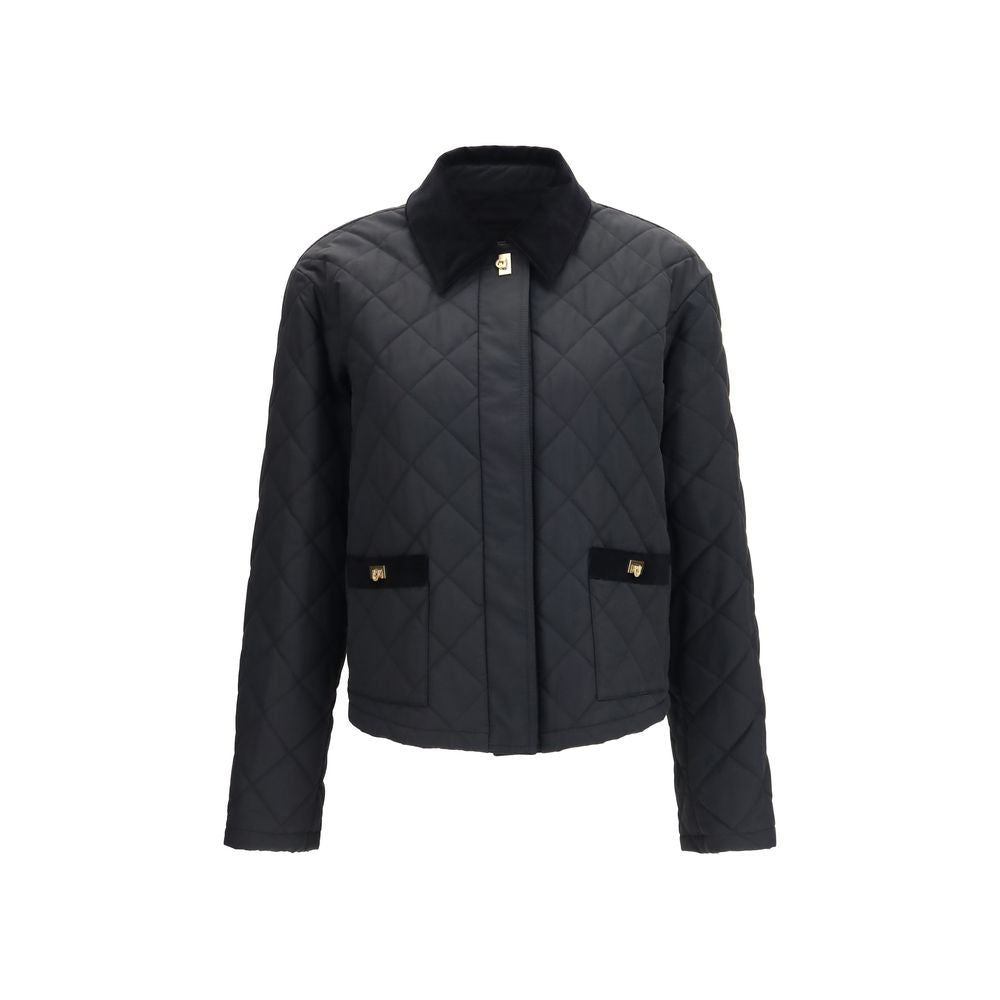Ferragamo Schwarze Baumwoll-Shell-Jacke