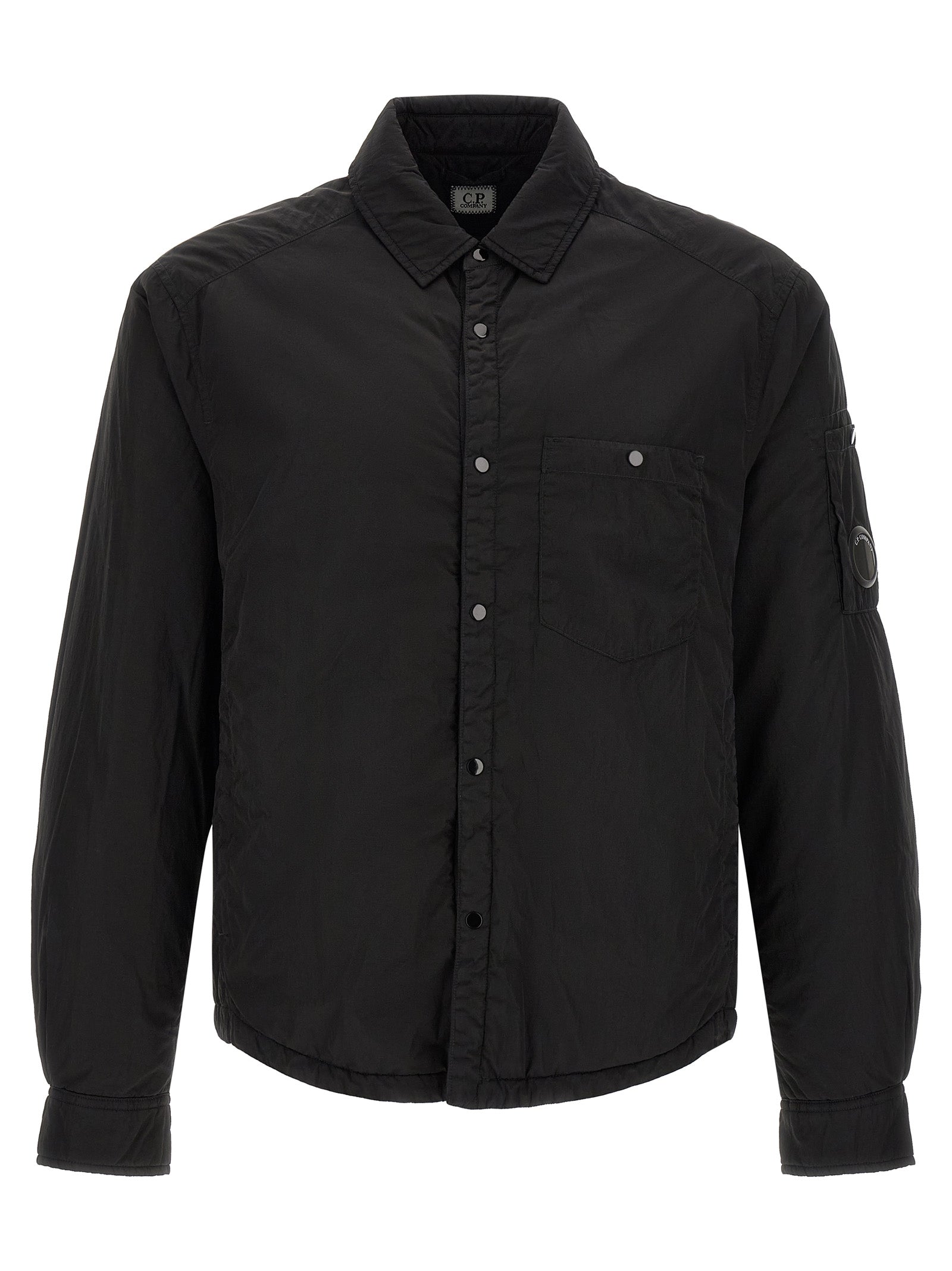 C.P. Company Schwarze Polyamid-Jacke in voller Länge