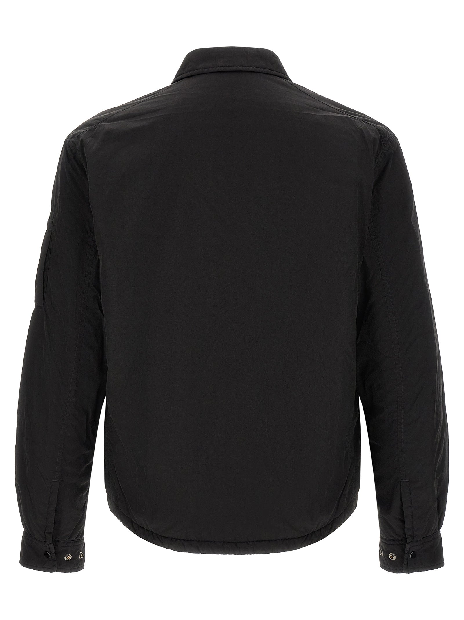 C.P. Company Schwarze Polyamid-Jacke in voller Länge