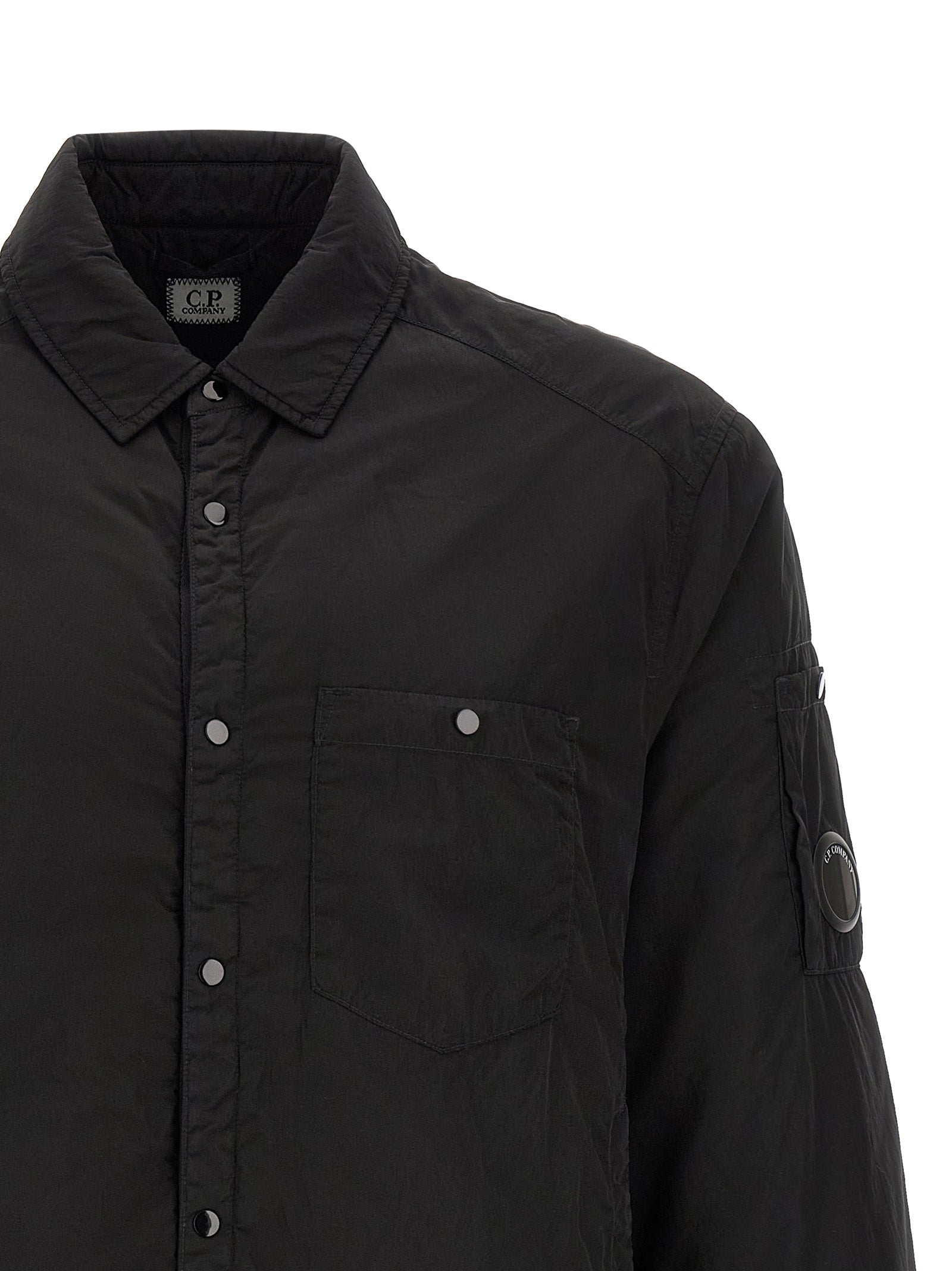 C.P. Company Schwarze Polyamid-Jacke in voller Länge