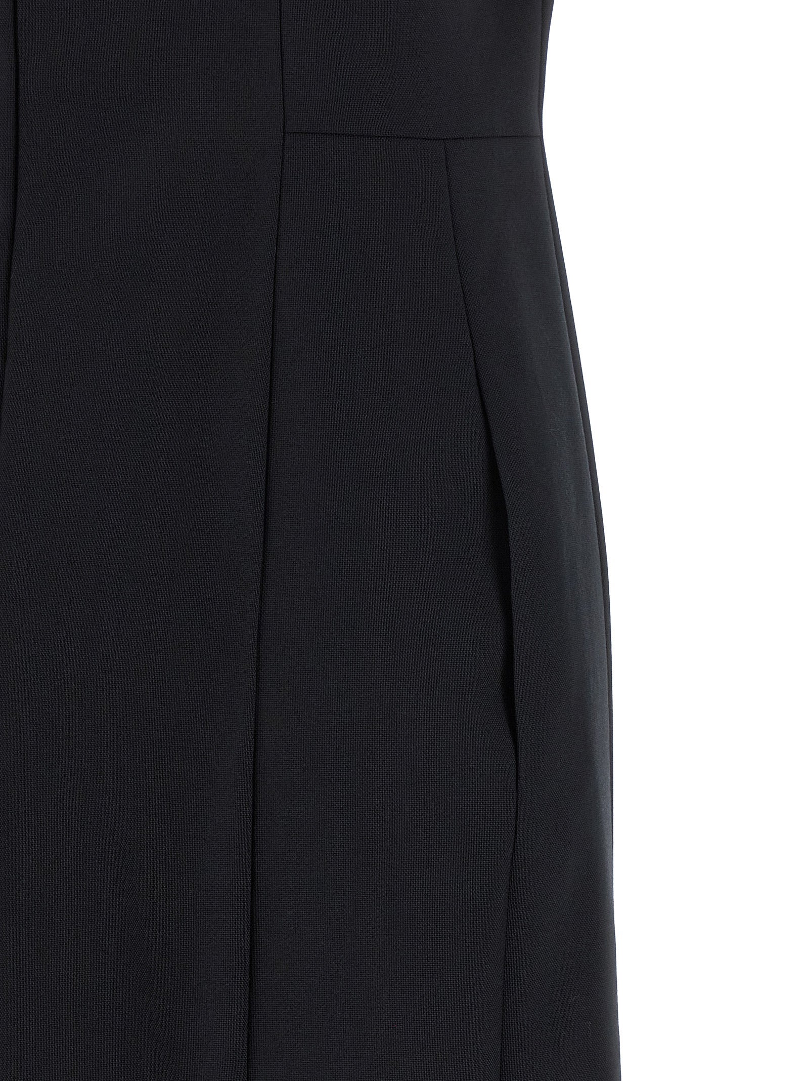 Thom Browne Blaues Kleid aus reiner Schurwolle in Midi-Länge