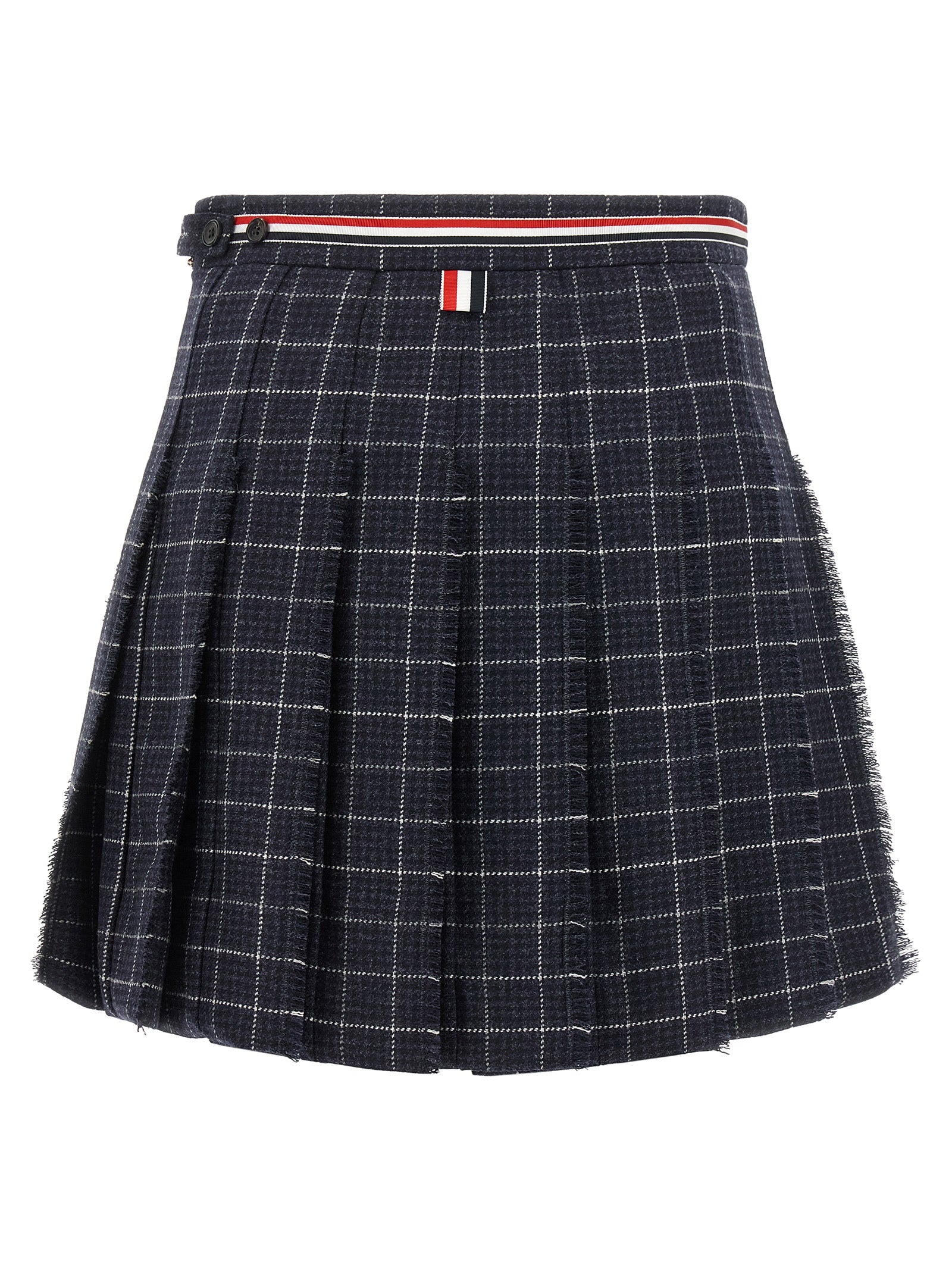 Thom Browne Blaue Woll-Maxirock