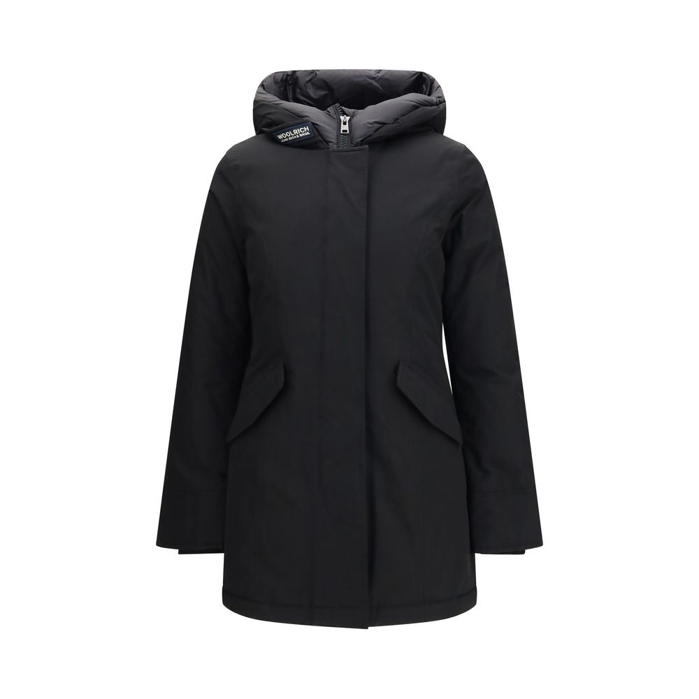 Woolrich Schwarzer Parka aus Baumwolle