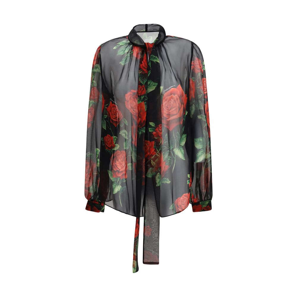 Dolce & Gabbana Schwarze Seidenbluse