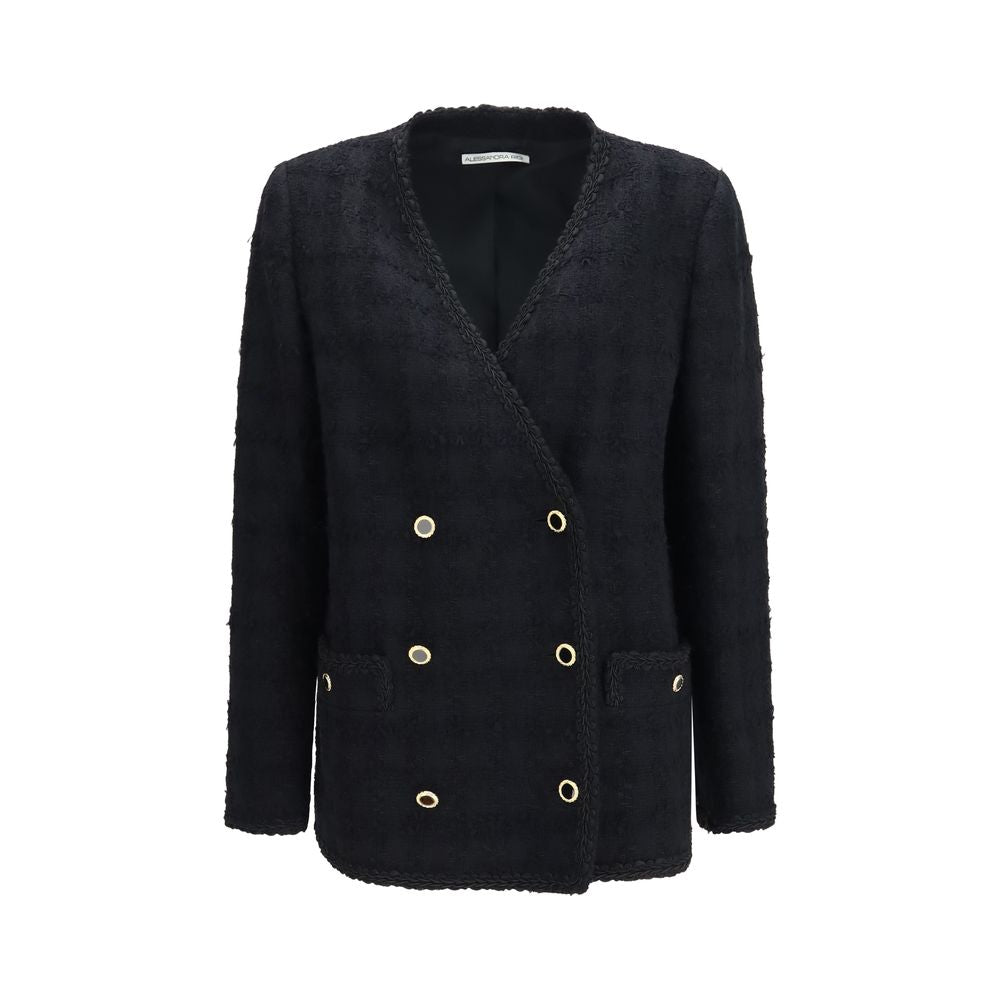 Alessandra Rich Schwarze Baumwoll-Shell-Jacke