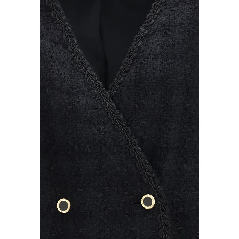 Alessandra Rich Schwarze Baumwoll-Shell-Jacke