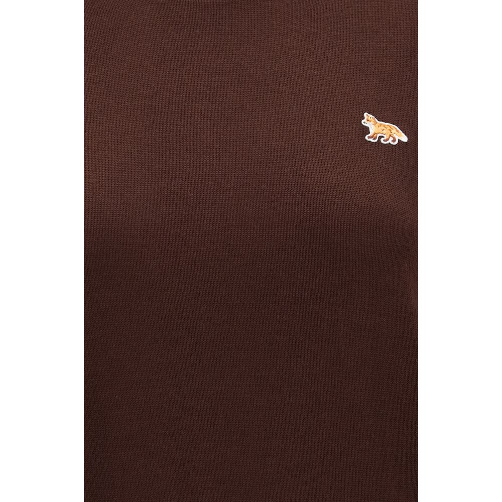 Maison Kitsuné Brauner Wollpullover Oves Aries