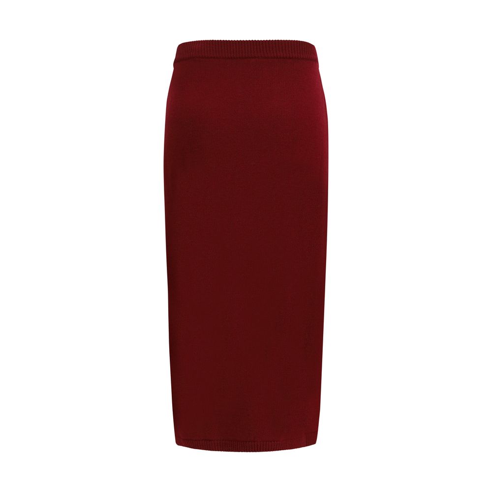 Alessandra Rich Midirock aus Bordeaux-Wolle Oves Aries