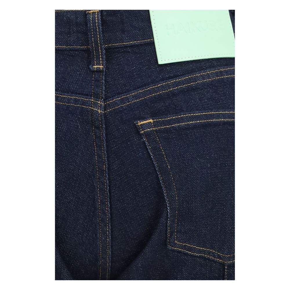 Haikure Blaue Baumwoll-Jeans mit ausgestelltem Bein