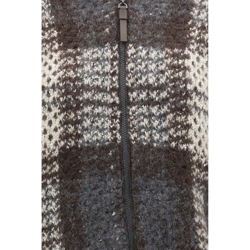 Brunello Cucinelli Grauer Mohair-Cardigan