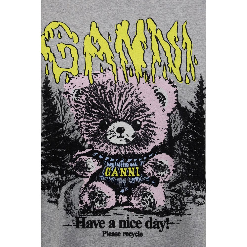 Ganni Grauer Baumwollpullover
